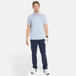 Bogeys & Birdies Pikétröjor Herr-M Tech Pocket Polo 2.0 Chambray Blue