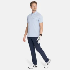 Bogeys & Birdies Pikétröjor Herr-M Tech Pocket Polo 2.0 Chambray Blue