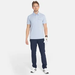 Bogeys & Birdies Pikétröjor Herr-M Tech Pocket Polo 2.0 Chambray Blue