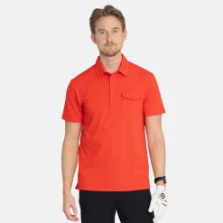 Bogeys & Birdies Pikétröjor Herr-M Tech Pocket Polo 2.0 Fiery Red