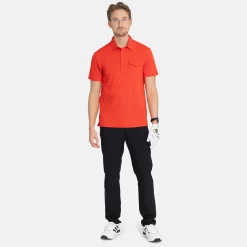 Bogeys & Birdies Pikétröjor Herr-M Tech Pocket Polo 2.0 Fiery Red