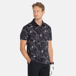 Bogeys & Birdies Pikétröjor Herr-M Tech TM Flowerprint Svart Grå Black/Grey