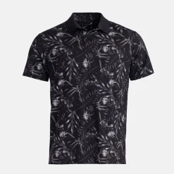 Bogeys & Birdies Pikétröjor Herr-M Tech TM Flowerprint Svart Grå Black/Grey