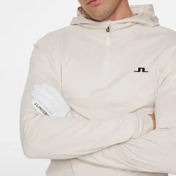 J.Lindeberg Tröjor Herr-Mario Quarter Zip Hood Moonbeam