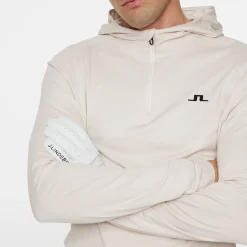 J.Lindeberg Tröjor Herr-Mario Quarter Zip Hood Moonbeam