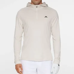 J.Lindeberg Tröjor Herr-Mario Quarter Zip Hood Moonbeam