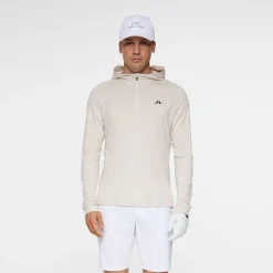 J.Lindeberg Tröjor Herr-Mario Quarter Zip Hood Moonbeam