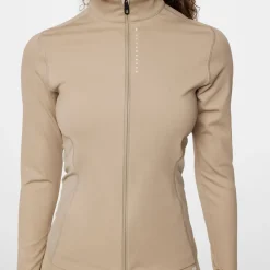 J.Lindeberg Tröjor Dam-Mel Zip Mid Layer Vintage-Khaki