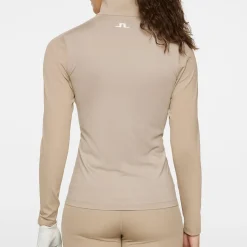 J.Lindeberg Tröjor Dam-Mel Zip Mid Layer Vintage-Khaki