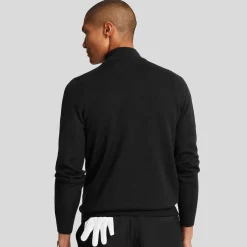 Lyle & Scott Tröjor Herr-Merino Blend Quarter Zip Svart Jet Black (Z865)