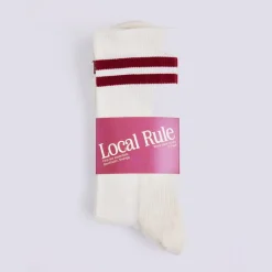 Local Rule Strumpor Herr-Merino Socks Brick Red Stripe