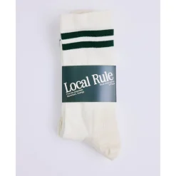 Local Rule Strumpor Herr-Merino Socks Green Stripe