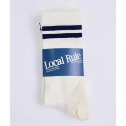Local Rule Strumpor Herr-Merino Socks Blå Navy Stripe