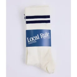 Local Rule Strumpor Herr-Merino Socks Blå Navy Stripe