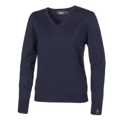 Ivanhoe Tröjor Dam-Merino V-Neck Blå Navy (022)