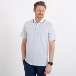 Callaway Pikétröjor Herr-Mini Stripe Polo Vit Vit (100)