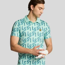 Lyle & Scott Pikétröjor Herr-Monogram Printed Polo Shoreline (X518)