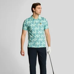 Lyle & Scott Pikétröjor Herr-Monogram Printed Polo Shoreline (X518)
