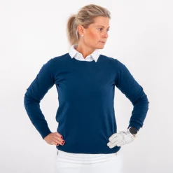 Cutter & Buck Tröjor Dam-Oakville Crewneck Blå Navy Melange (554)