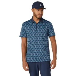 Original Penguin Pikétröjor Herr-OP All Over Jacquard Colour Block Polo Black-Iris