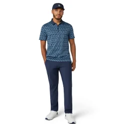 Original Penguin Pikétröjor Herr-OP All Over Jacquard Colour Block Polo Black-Iris