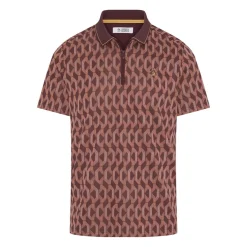 Original Penguin Pikétröjor Herr-OP All Over Jacquard Colour Block Polo Mauve-Wine