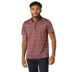 Original Penguin Pikétröjor Herr-OP All Over Jacquard Colour Block Polo Mauve-Wine