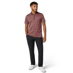 Original Penguin Pikétröjor Herr-OP All Over Jacquard Colour Block Polo Mauve-Wine