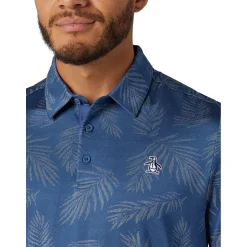 Original Penguin Pikétröjor Herr-OP All Over YD Botanical Jacquard Polo True-Navy