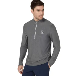 Original Penguin Tröjor Herr-OP L/S 1/4 Zip Technica Quiet-Gray-Heather