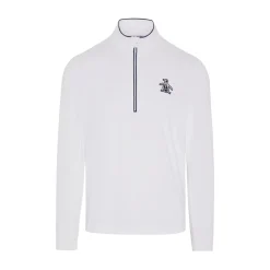 Original Penguin Tröjor Herr-OP L/S 1/4 Zip Technica Vit Bright-White