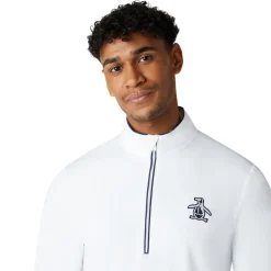 Original Penguin Tröjor Herr-OP L/S 1/4 Zip Technica Vit Bright-White