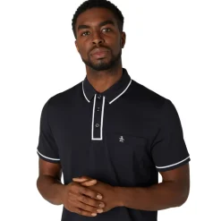 Original Penguin Pikétröjor Herr-OPG The Technical Earl Polo Svart Caviar