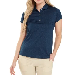 FootJoy Pikétröjor Dam-Painted Floral Cap Sleeve Lisle Blå Navy
