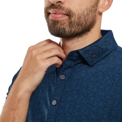FootJoy Pikétröjor Herr-Painted Floral Lisle Blå Navy