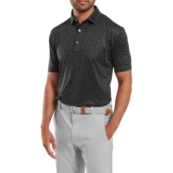 FootJoy Pikétröjor Herr-Painted Floral Lisle Svart Black