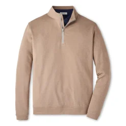 Peter Millar Tröjor Herr-Perth Melange Performance Quarter Zip Poplar Brown