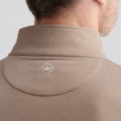 Peter Millar Tröjor Herr-Perth Melange Performance Quarter Zip Poplar Brown