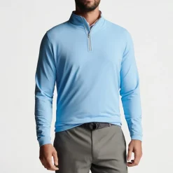 Peter Millar Tröjor Herr-Perth Performance Quarter-Zip Blå Cottage Blue