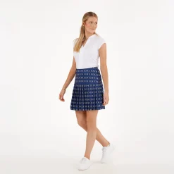 Func Factory Skorts & Kjolar-Pleat Blue Print (845)