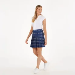 Func Factory Skorts & Kjolar-Pleat Blue Print (845)