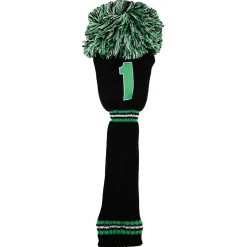 PRG Headcovers-PomPom Headcover Driver Svart Grön Svart/Grön