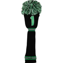PRG Headcovers-PomPom Headcover Driver Svart Grön Svart/Grön