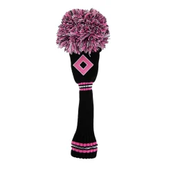 PRG Headcovers-PomPom Hedcover FW Svart Rosa Svart/Rosa