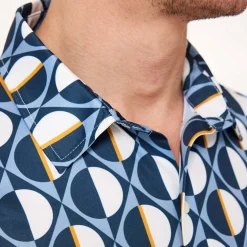 Func Factory Pikétröjor Herr-Printed Blue Print (845)