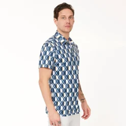 Func Factory Pikétröjor Herr-Printed Blue Print (845)