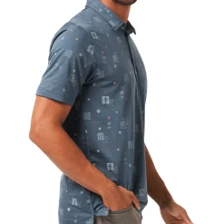 Travis Mathew Pikétröjor Herr-Quick Trip Mood Indigo-Vintage