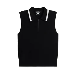 J.Lindeberg Pikétröjor Dam-Ramona Knitted Polo Shirt Svart Black