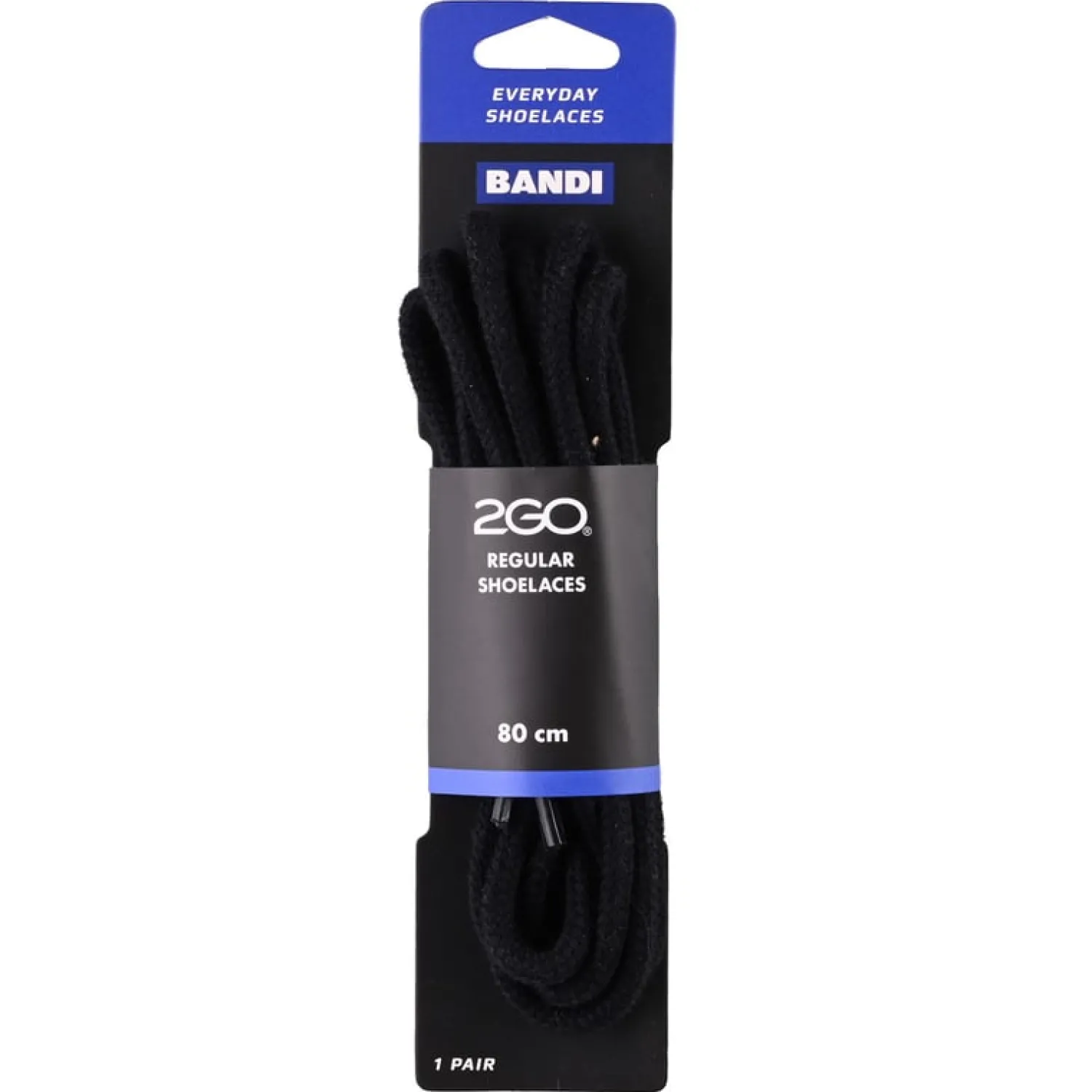 2GO Skotillbehör-Shoelaces 175 Black 80cm