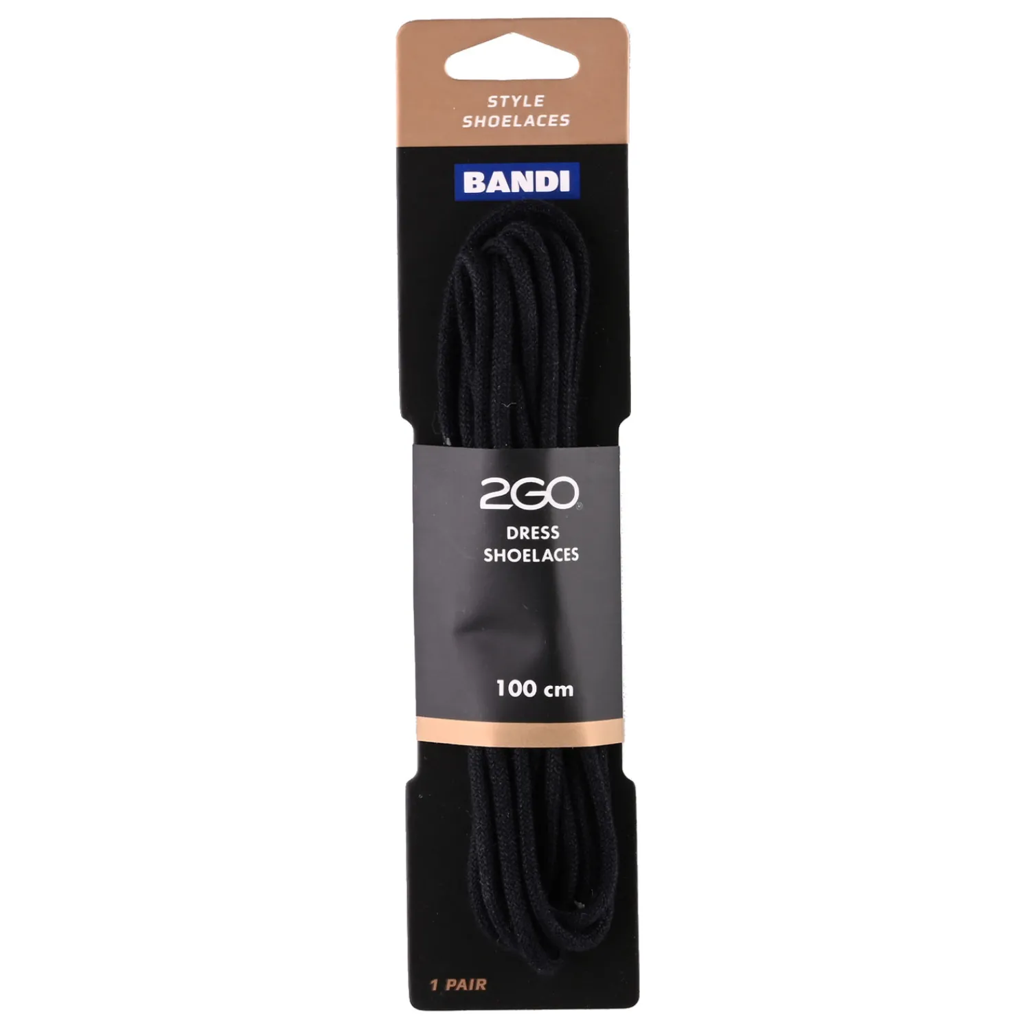 2GO Skotillbehör-Shoelaces 155 Black 100cm